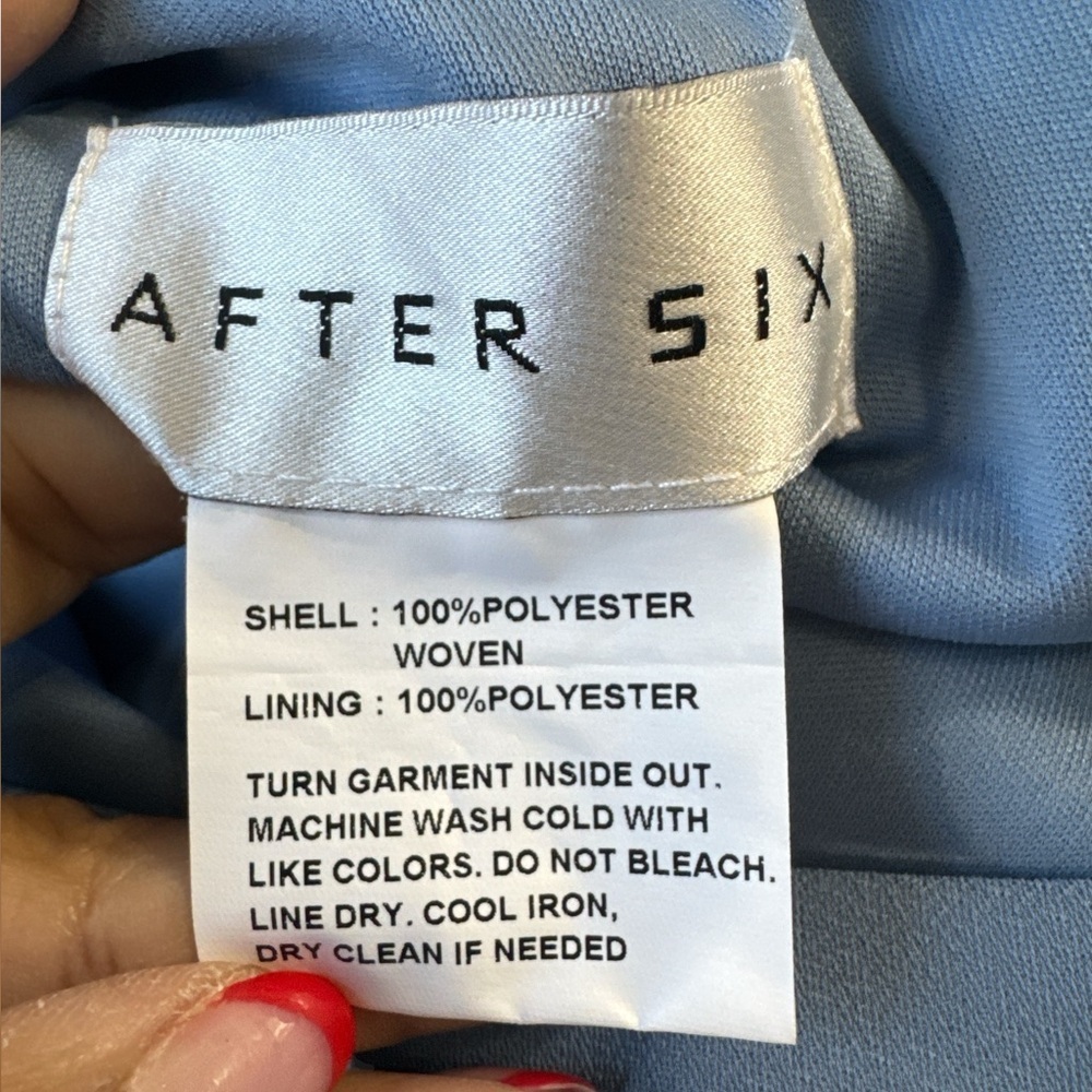 After Six Larkspur Blue One-Shoulder Formal Dress | Size 8R - Picture 8 of 9